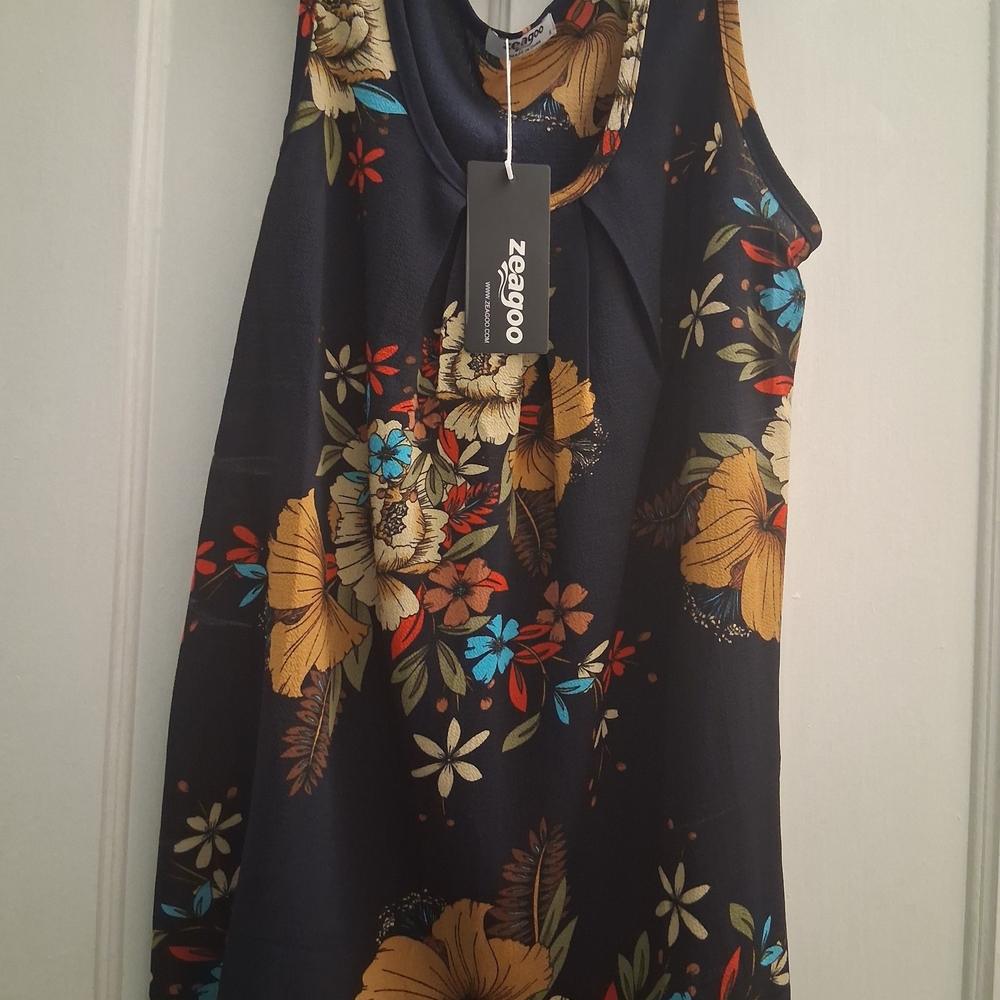 zeagoo Floral Womens Blouse- Black and Multicolor